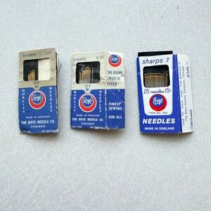 Lot of 3 Vintage Boye Needle Co Sharps Hand Sewing Needles - Made in England